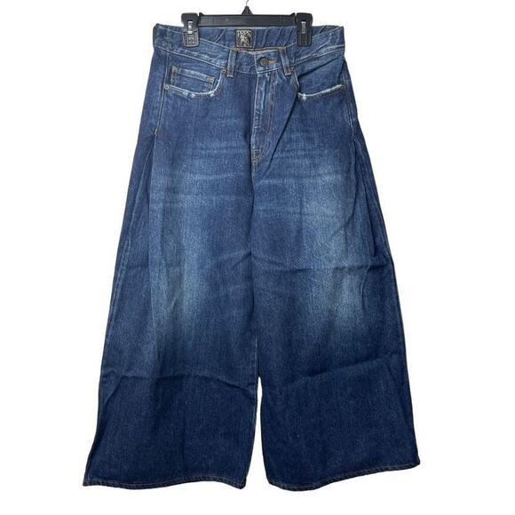 PRPS Women's Gaucho Cropped Wide Leg Jeans Dark Wash 100% Cotton Size 26 New - Picture 15 of 16